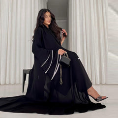 عباية إسلامية فستان طويل بأكمام مضيئة للنساء ، قفطان رمضان ، قفطان مغربي ، رداء دبي ، رمضان ، حزام