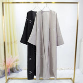 جلباب-عباية أمامية مفتوحة للنساء ، فستان طويل فضفاض مطرز ، ملابس نسائية ، كارديجان للمسلمات بأكمام طويلة ، عبايات قفطان