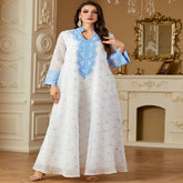 جلابية نسائية مطرزة بألوان متباينة، فستان عربي للحفلات المسائية، قفطان مغربي للشرق الأوسط، زفاف، عيد رمضان