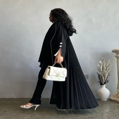 عباية كريب بياقة مطوية