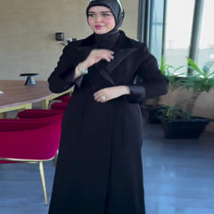 عباية نسائية مزدوجة الصدر ، عيد ، كارديجان إسلامي ، قفطان ، جلابية ، إسلامي ، عربي ، روب طويل ، رمضان ، مغربي ، عبايات دبي