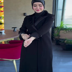 عباية نسائية مزدوجة الصدر ، عيد ، كارديجان إسلامي ، قفطان ، جلابية ، إسلامي ، عربي ، روب طويل ، رمضان ، مغربي ، عبايات دبي