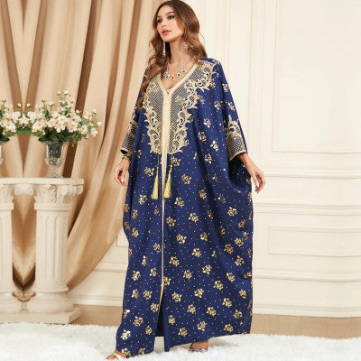 جلابية نسائية تطريز ذهبي