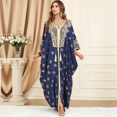 جلابية نسائية تطريز ذهبي