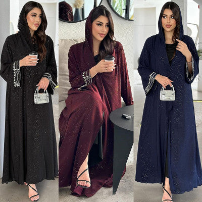 عباية مطرزة للنساء ، كارديجان إسلامي ، فستان رمضان ، قفطان أنيق ، رداء دبي ، قفطان ، عيد ، جلابية
