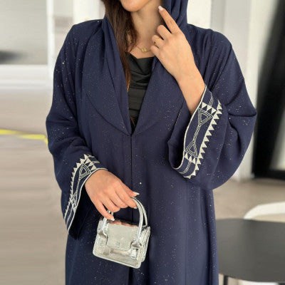 عبايات طويلة الأكمام للنساء ، المملكة العربية السعودية المغربية ، التركية ، ملابس إسبانية ، تطريز زهور ، كيمونو غير رسمي ، طراز إسلامي ، ملابس عيد