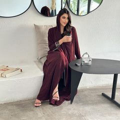 عبايات طويلة الأكمام للنساء ، المملكة العربية السعودية المغربية ، التركية ، ملابس إسبانية ، تطريز زهور ، كيمونو غير رسمي ، طراز إسلامي ، ملابس عيد