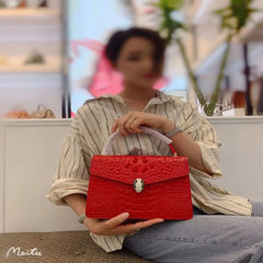 الراقية حقيبة يد نسائية جلدية حقيقية جميع التضاريس دراجة نارية حقيبة التخزين نمط التمساح حقيبة كروسبودي بالجملة