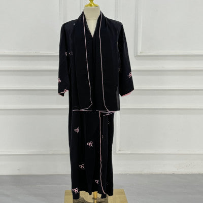 فساتين حفلات للنساء المسلمات للعيد جلابية بفيونكة مطرزة لرمضان المغرب فيستدوس دبي عبايات مفتوحة قفطان إسلامي سترة رداء